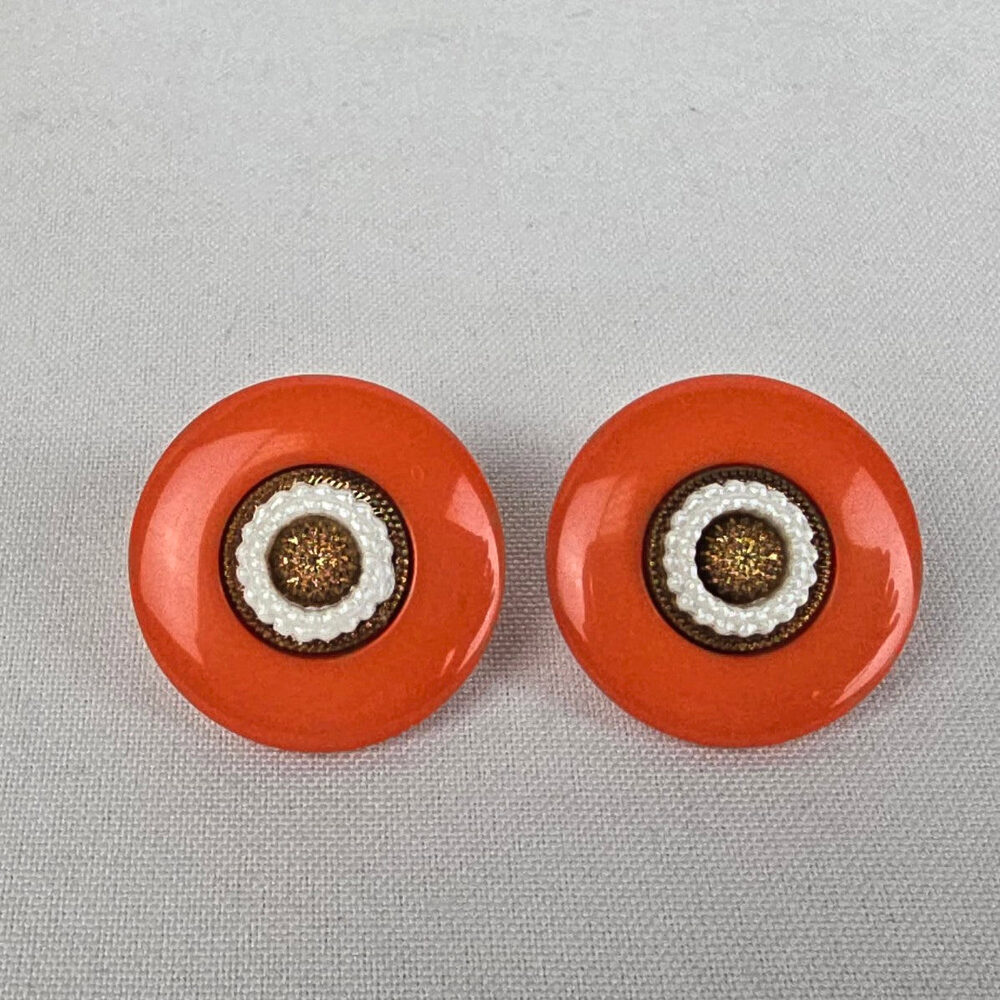 Vintage 80s Orange Plastic Statement Earrings